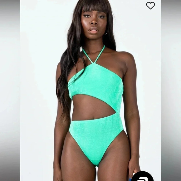 NWT PRINCESS POLLY- Teal bodysuit with cutout size 10 - Picture 2 of 3
